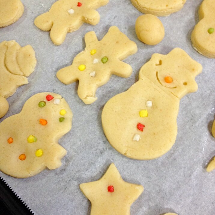 ぶぶあられでカラフル雪だるまクッキー